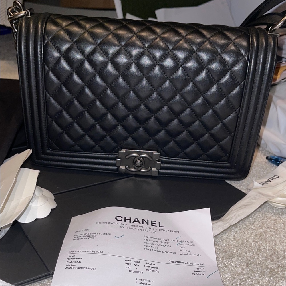 CHANEL 22C Flap Boy Large Cruise Collection Chip w/Receipt